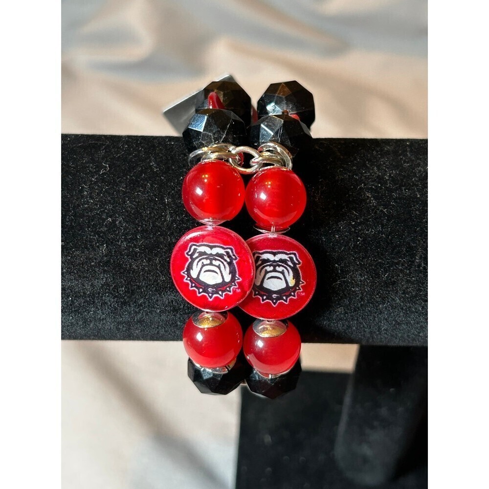 Georgia Bulldogs Layered Stretch Bracelet